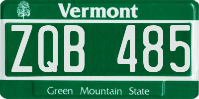 VT license plate ZQB485