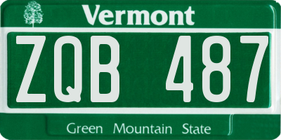 VT license plate ZQB487