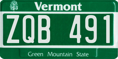 VT license plate ZQB491
