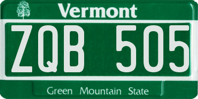VT license plate ZQB505