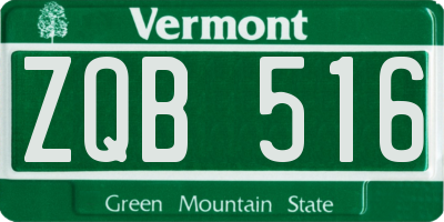 VT license plate ZQB516