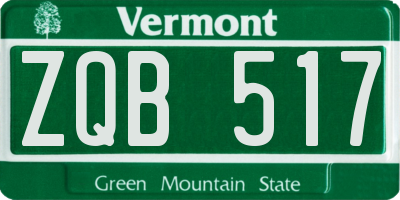 VT license plate ZQB517