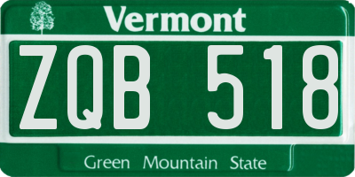 VT license plate ZQB518
