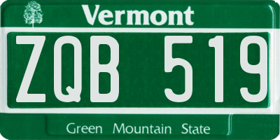 VT license plate ZQB519