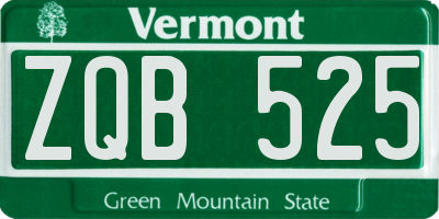 VT license plate ZQB525