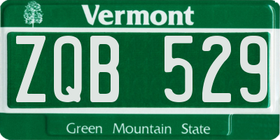 VT license plate ZQB529