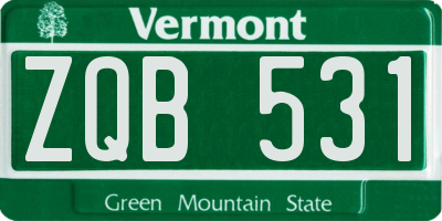 VT license plate ZQB531