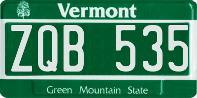 VT license plate ZQB535