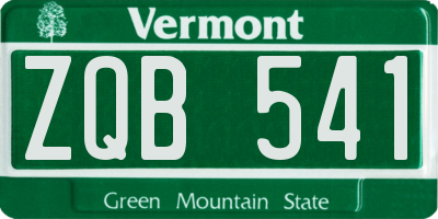 VT license plate ZQB541
