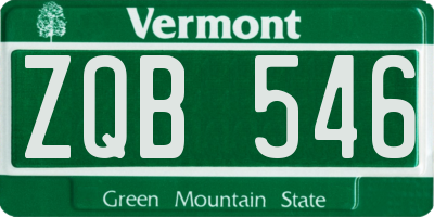 VT license plate ZQB546