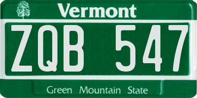VT license plate ZQB547