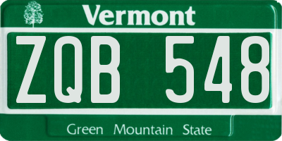VT license plate ZQB548