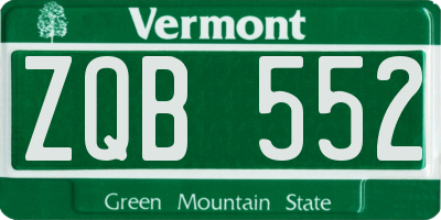 VT license plate ZQB552