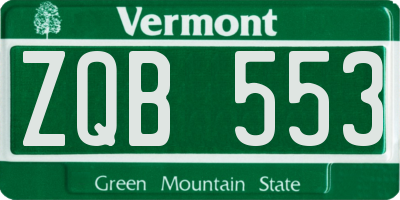 VT license plate ZQB553