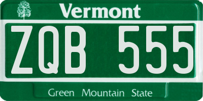VT license plate ZQB555