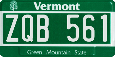 VT license plate ZQB561