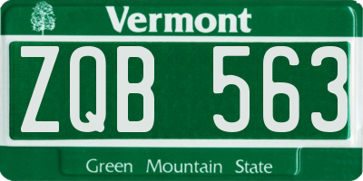 VT license plate ZQB563