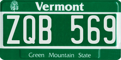 VT license plate ZQB569