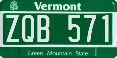 VT license plate ZQB571