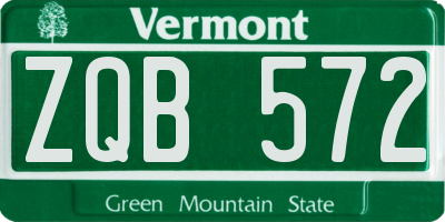 VT license plate ZQB572