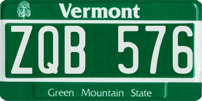 VT license plate ZQB576