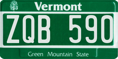 VT license plate ZQB590