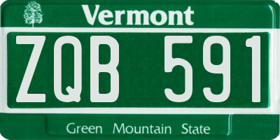 VT license plate ZQB591