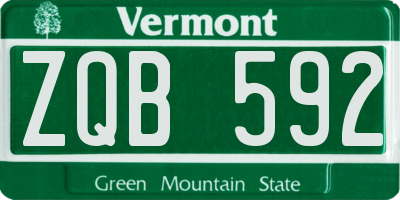 VT license plate ZQB592