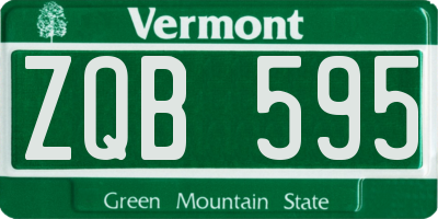 VT license plate ZQB595