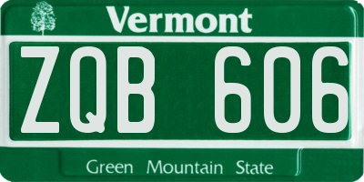 VT license plate ZQB606