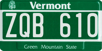 VT license plate ZQB610