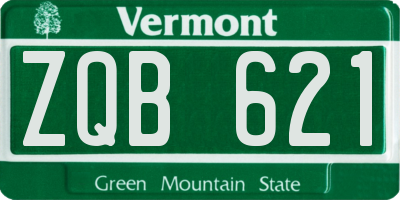 VT license plate ZQB621