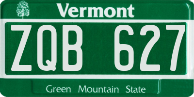 VT license plate ZQB627