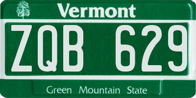 VT license plate ZQB629