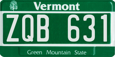 VT license plate ZQB631