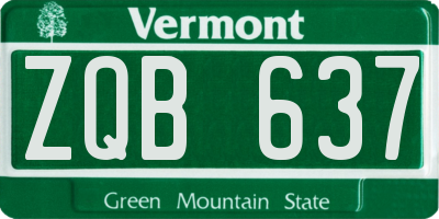 VT license plate ZQB637