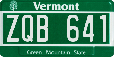 VT license plate ZQB641