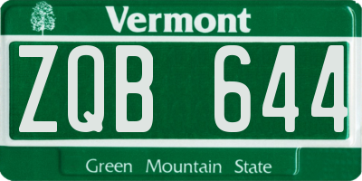 VT license plate ZQB644