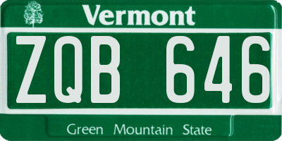VT license plate ZQB646