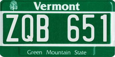 VT license plate ZQB651