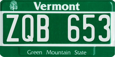 VT license plate ZQB653