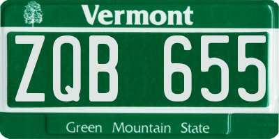VT license plate ZQB655