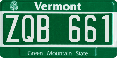 VT license plate ZQB661