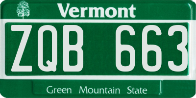 VT license plate ZQB663