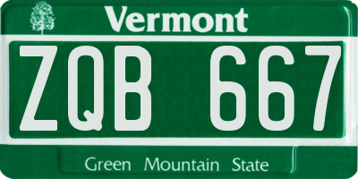 VT license plate ZQB667