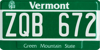VT license plate ZQB672