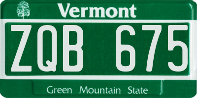 VT license plate ZQB675