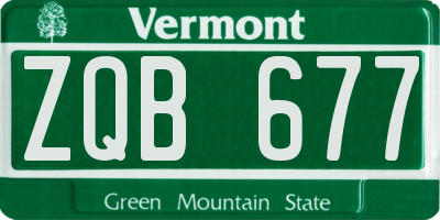 VT license plate ZQB677