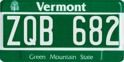 VT license plate ZQB682