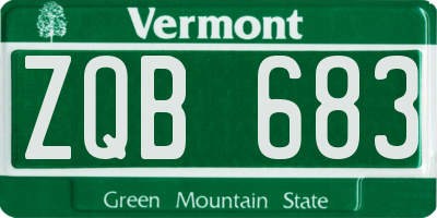 VT license plate ZQB683